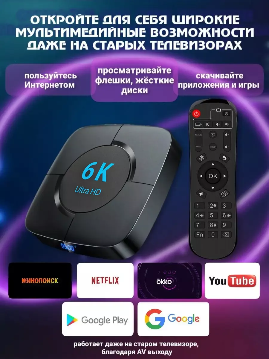 Смарт тв приставка 4 32 6K медиаплеер tv box Transpeed купить по цене 3 031  ₽ в интернет-магазине Wildberries | 152984495