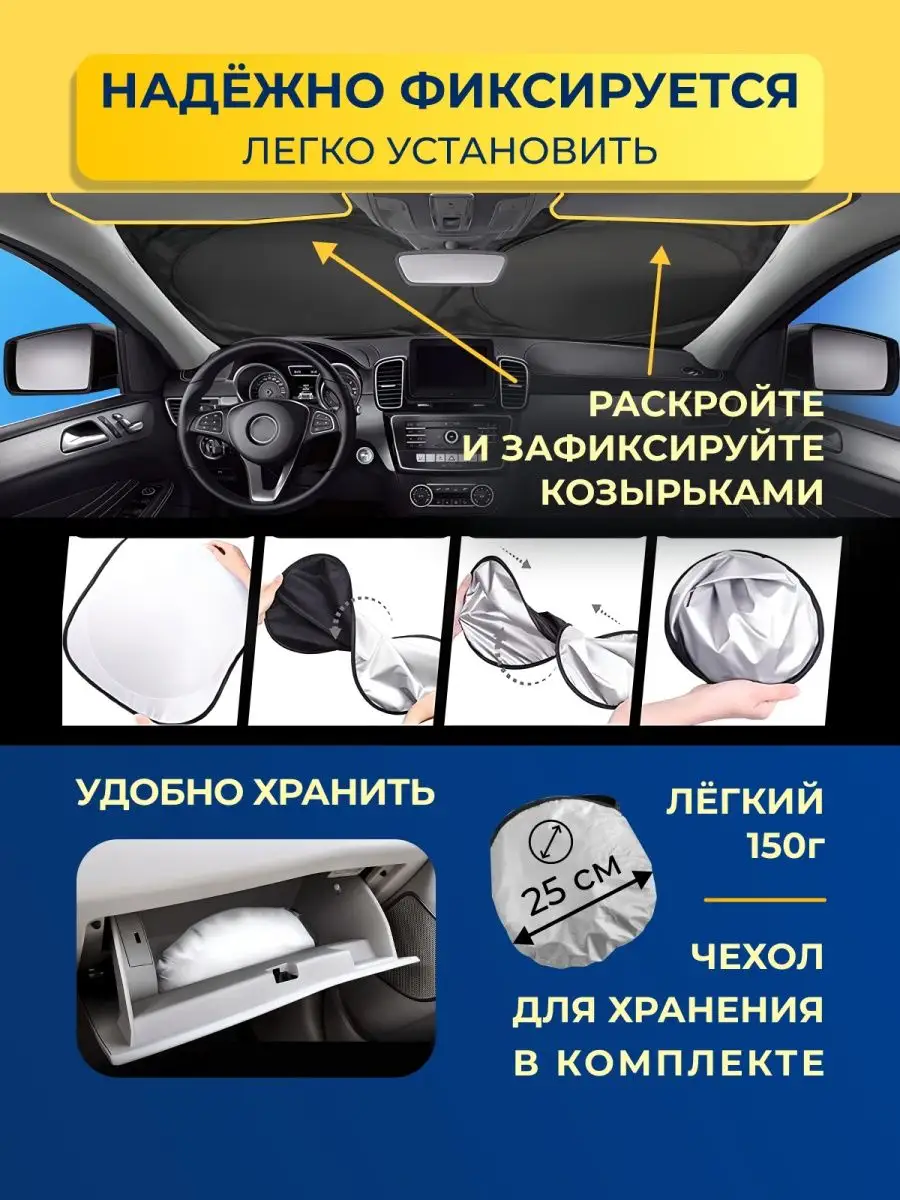 SunnyDrive Шторка солнцезащитная на лобовое стекло автомобиля