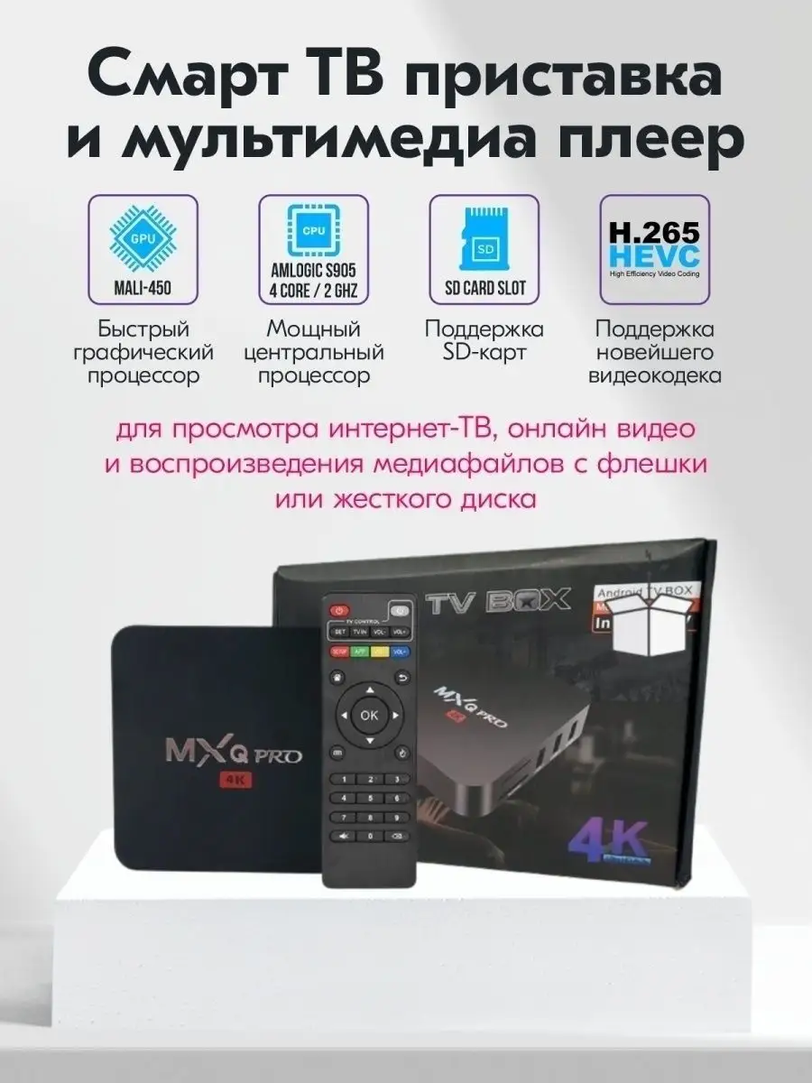 Как на TV Цифровая смарт ТВ приставка MXQ Pro 4K 5G 2GB 16GB Wi-Fi