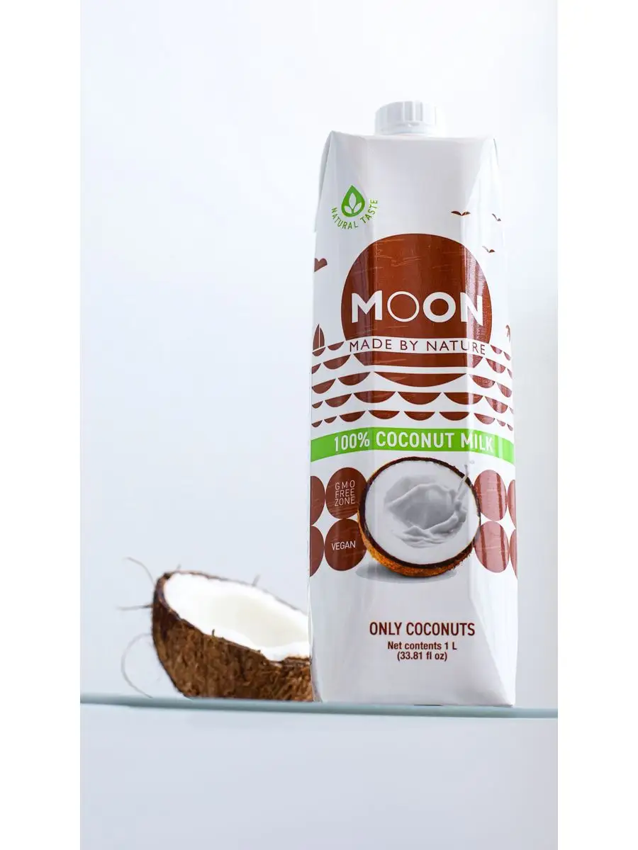 MOON Coconut oil Кокосовое молоко без сахара органическое 2 шт по 1 л 16-19%