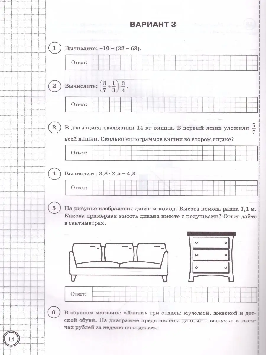 ВПР Математика 6 класс. 10 вариантов. ФИОКО. ТЗ. ФГОС НОВЫЙ