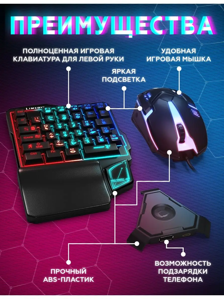 Мобильный геймпад клавиатура и мышь Джойстик для смартфона Shopping Zone  купить по цене 53,68 р. в интернет-магазине Wildberries в Беларуси |  154335292