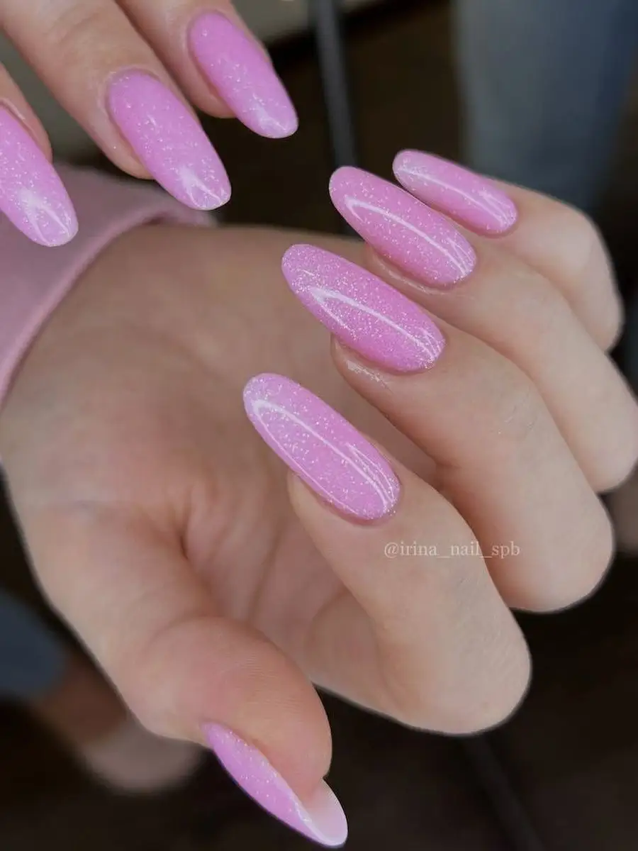 Камуфлирующая каучуковая база для гель-лака с блёстками розовая IDEAL NAILS brilliant pink, 11 мл