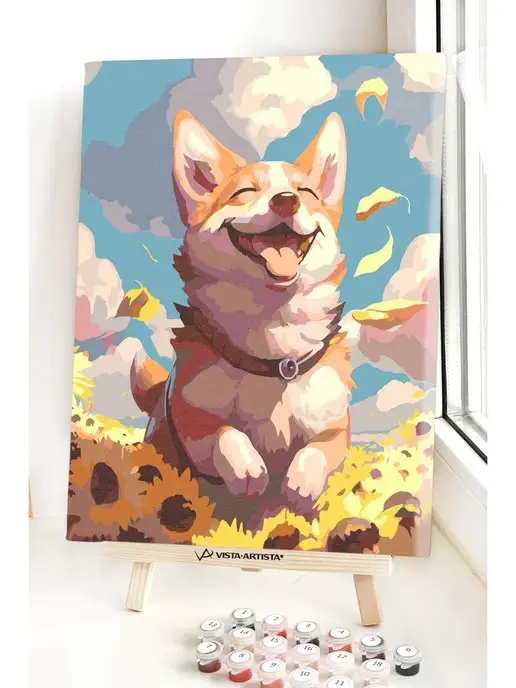 Картина по номерам Brushme Новогодняя собака, 40x50 см (GX24156)