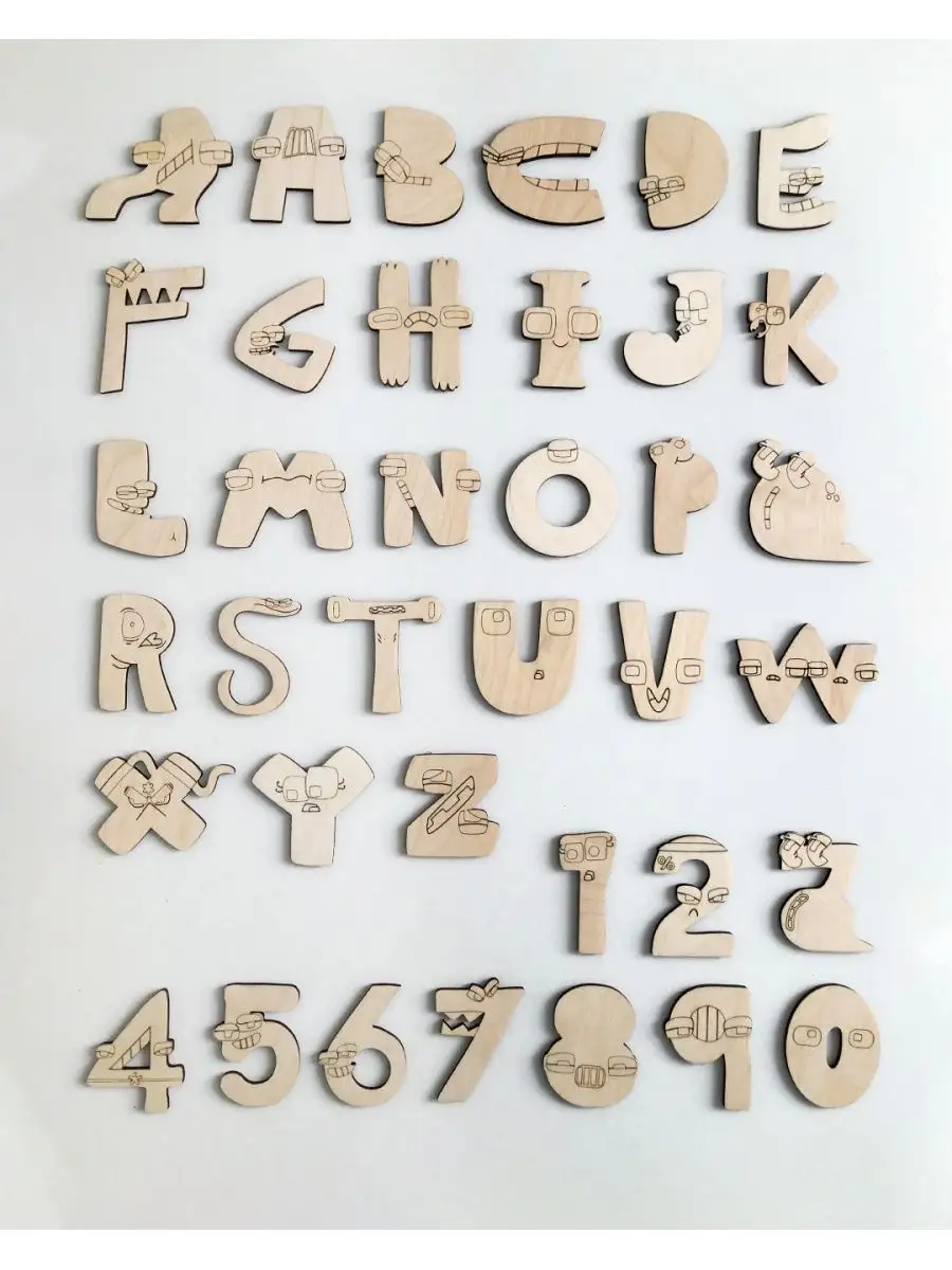 Набор-раскраска Алфавит Лор (Alphabet Lore) буквы + цифры WoodenWooden  купить по цене 21,89 р. в интернет-магазине Wildberries в Беларуси |  155847450