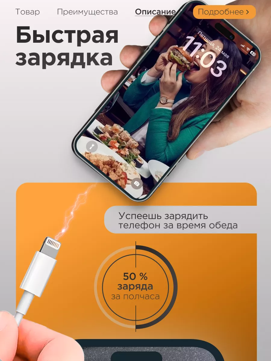 Быстрый кабель USB-C для зарядки iPhone 2 метра Зарядка купить по цене  14,80 р. в интернет-магазине Wildberries в Беларуси | 155925580