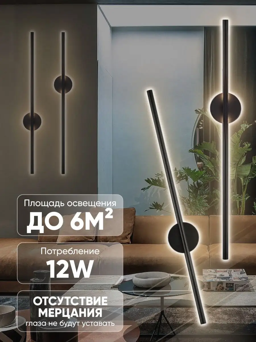 Светильник настенный светодиодный для дома дачи Lighting solution купить по  цене 1 485 ₽ в интернет-магазине Wildberries | 156086865