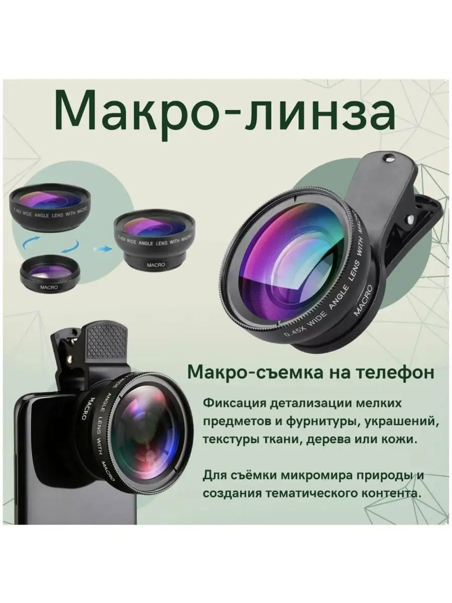 Phone Lens Линза на телефон макро широкоугольная фишай