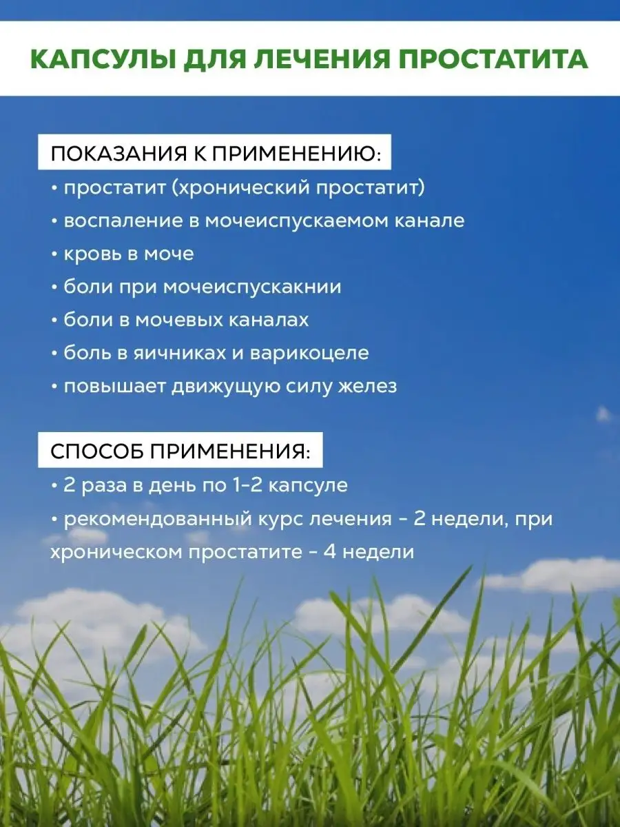 КАПСУЛЫ ДЛЯ ЛЕЧЕНИЯ ПРОСТАТИТА аденомы простаты HOZ купить по цене 493 ₽ в  интернет-магазине Wildberries | 157285665