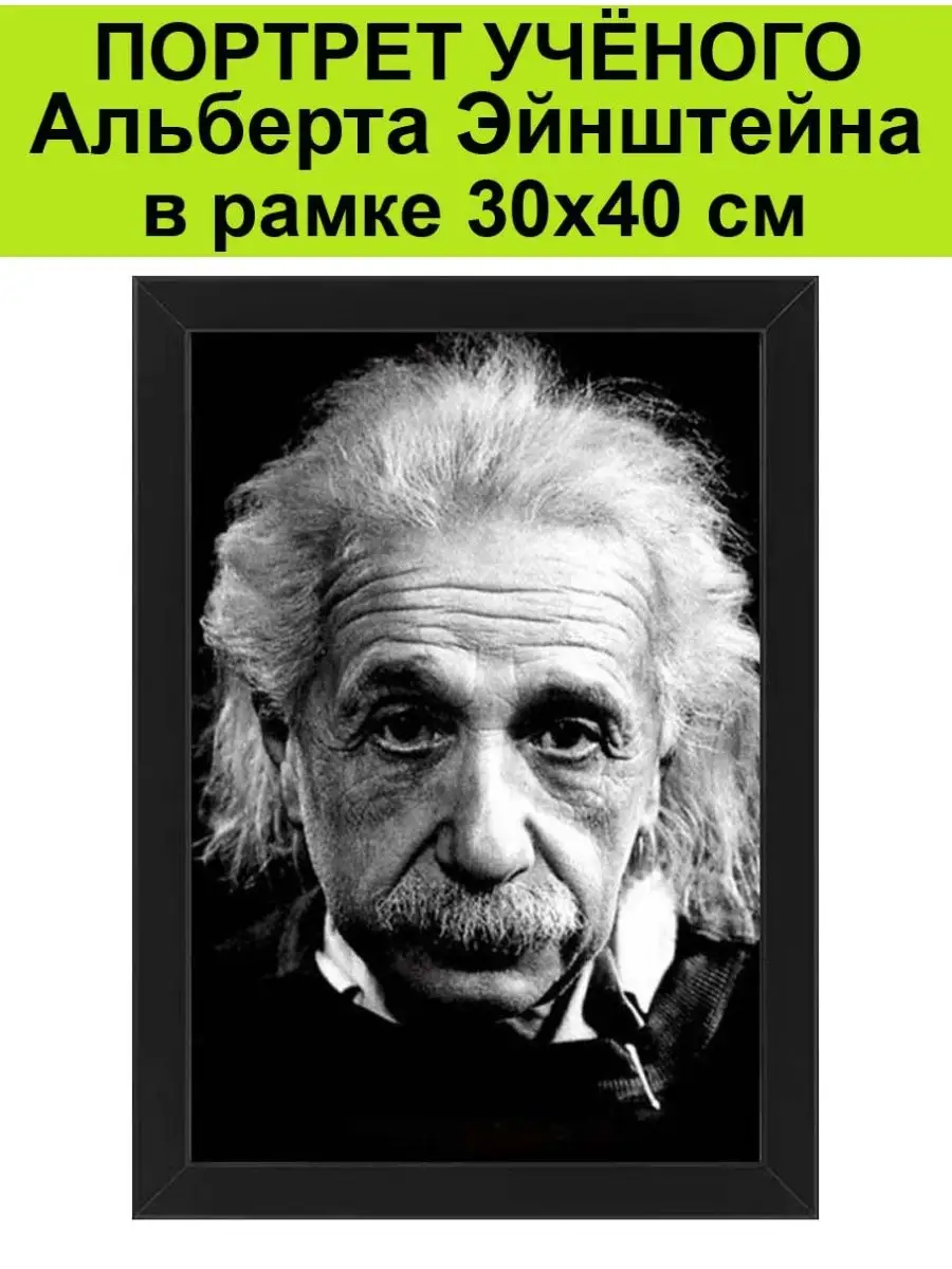 Портреты учёных - Альберт Эйнштейн в рамке 30х40 см постер СССР купить по  цене 1 855 ₽ в интернет-магазине Wildberries | 157913695