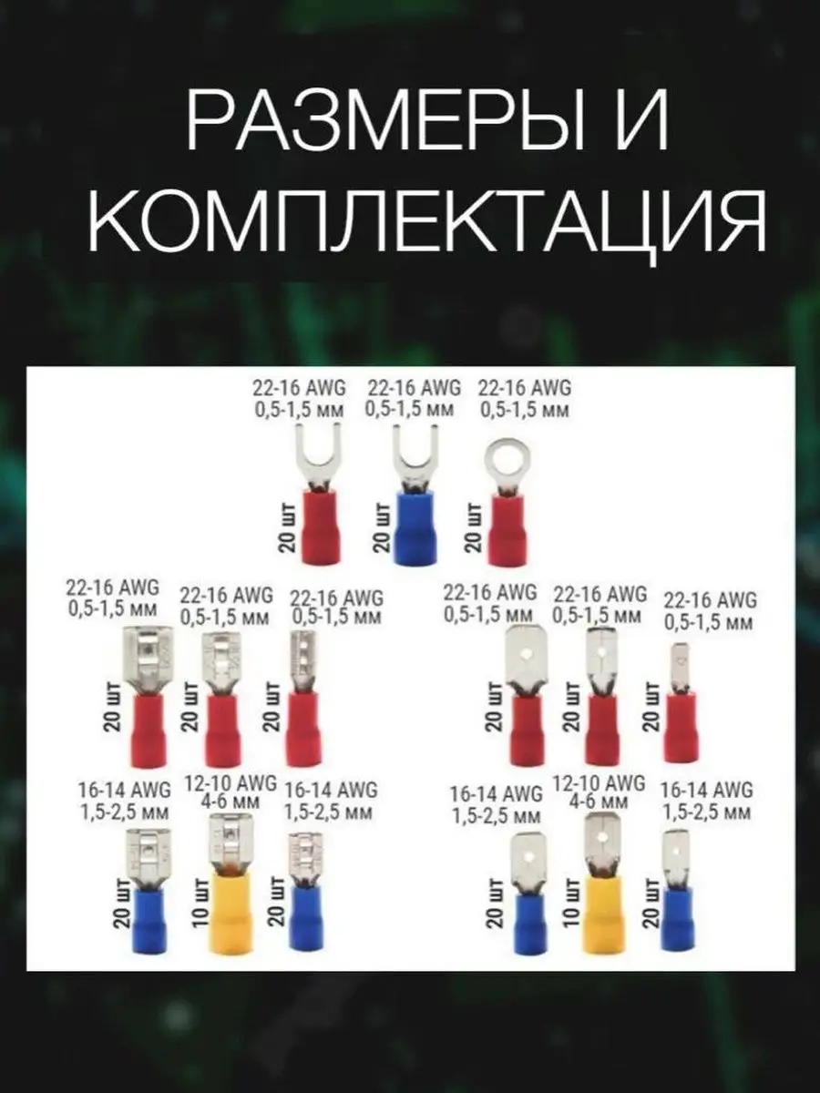 Обжимные клеммы для проводов Vochok купить по цене 516 ₽ в  интернет-магазине Wildberries | 158111162