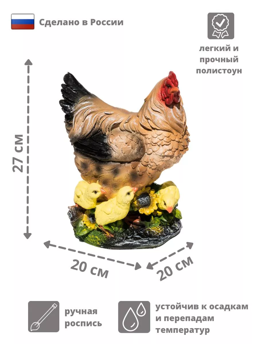 Садовые фигурки для дачи и огорода курица Decobraz купить по цене 71,37 р.  в интернет-магазине Wildberries в Беларуси | 158137238