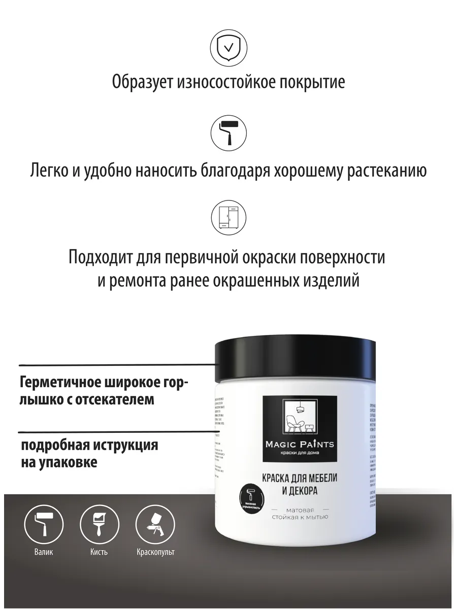 Краска для мебели и декора без запаха матовая Magic Paints купить по цене  907 ₽ в интернет-магазине Wildberries | 158208147