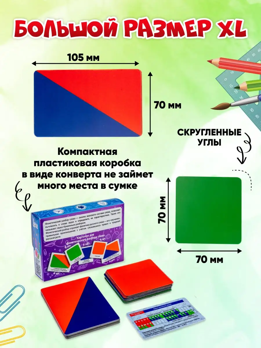 Формула Игр Фонетические карточки магнитные для разбора слова на звуки