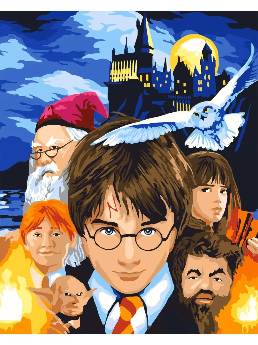 Гарри Поттер Harry Potter Картина по номерам 40х50 ЭТО ПРОСТО ШЕДЕВР купить  по цене 388 ₽ в интернет-магазине Wildberries | 158539104