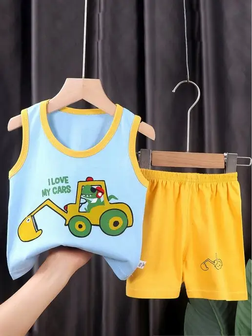 Liwen_Kids Костюм майка шорты летние для малыша новорожденного футболка