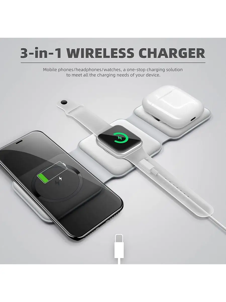 Magnetic Wireless Charger Компактное Зарядное устройство 3в1