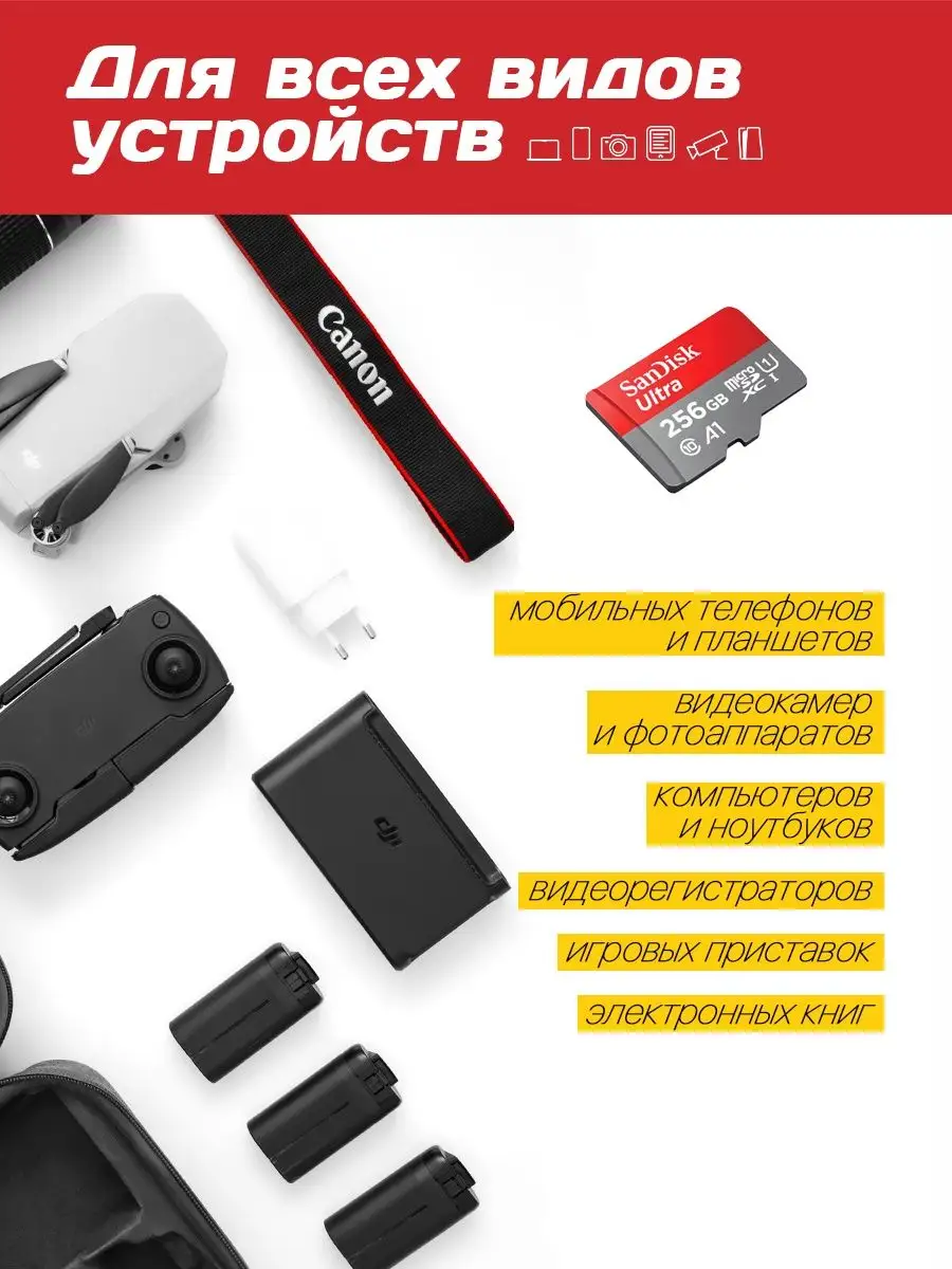 Карта памяти 256 гб, micro sd флешка для телефона Sandisk купить по цене 0  р. в интернет-магазине Wildberries в Беларуси | 158561957